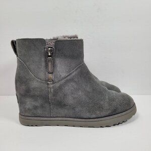 UGG Classic Femme Mini Women's Gray Suede Ankle Boots S/N 1117535 US Size 8